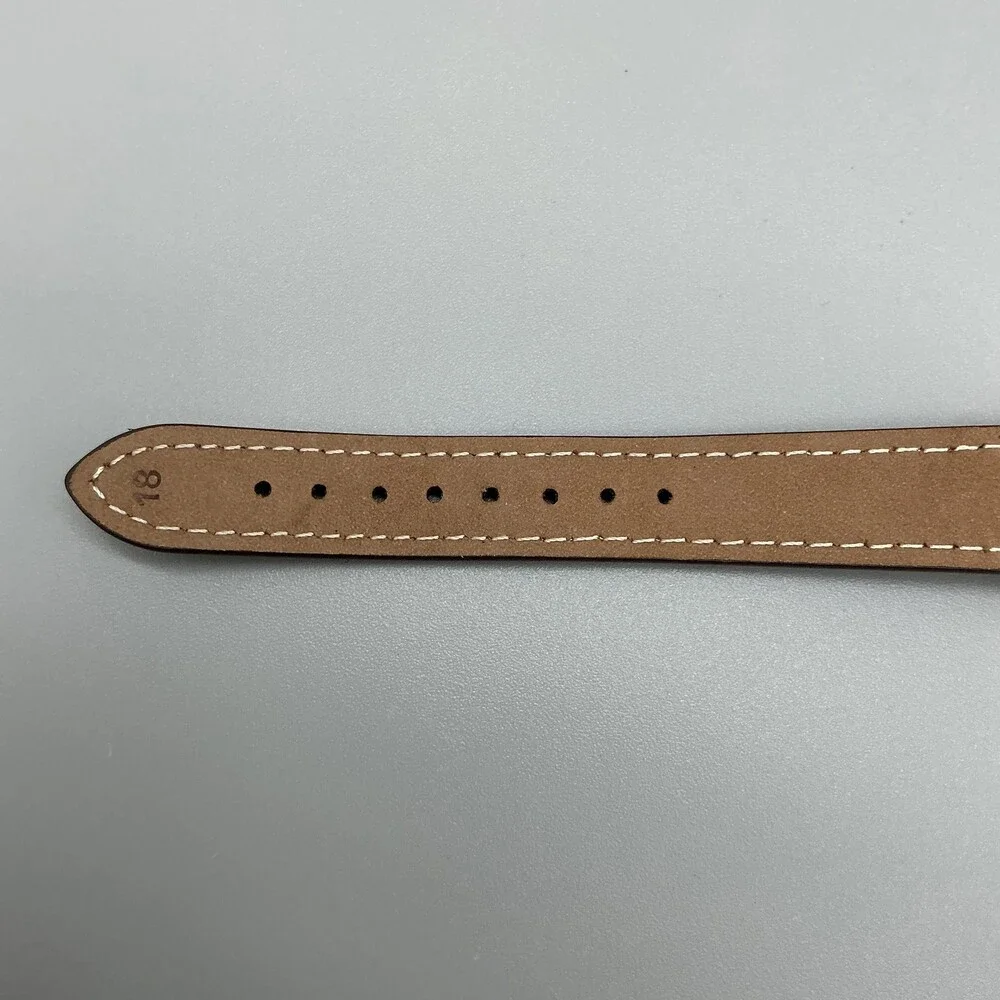 Timex Indiglo Mens Watch 33mm Silver Tone Brown Leather Strap New Battery